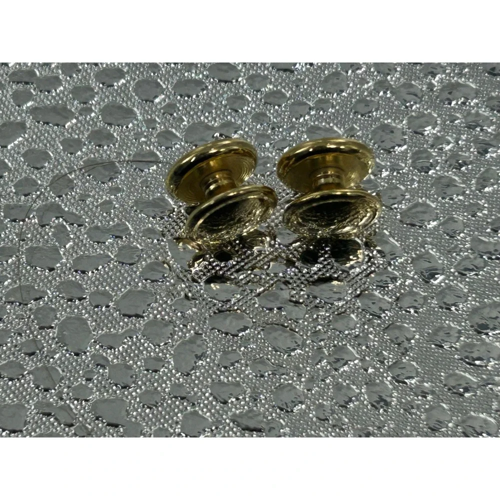 Mens Gold Tone Tuxedo Shirt Studs Round Black Center Formal Wedding Accessories